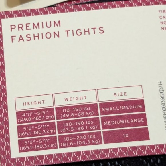 Merona Black premium fashion tights diamond/floral set of 2 NEW size 1X - Picture 7 of 9